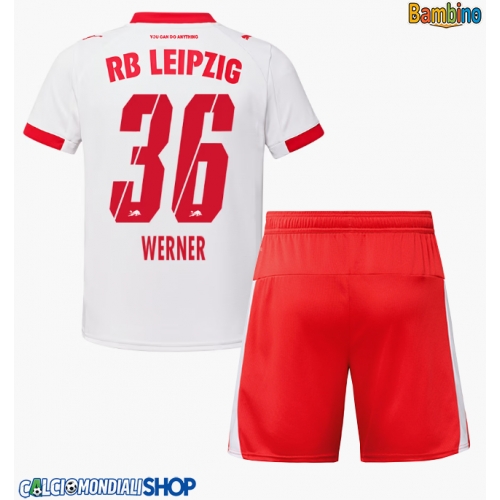 Maglie da calcio RB Leipzig Timo Werner #36 Prima Maglia Bambino 2025-26 Manica Corta + Pantaloni corti)